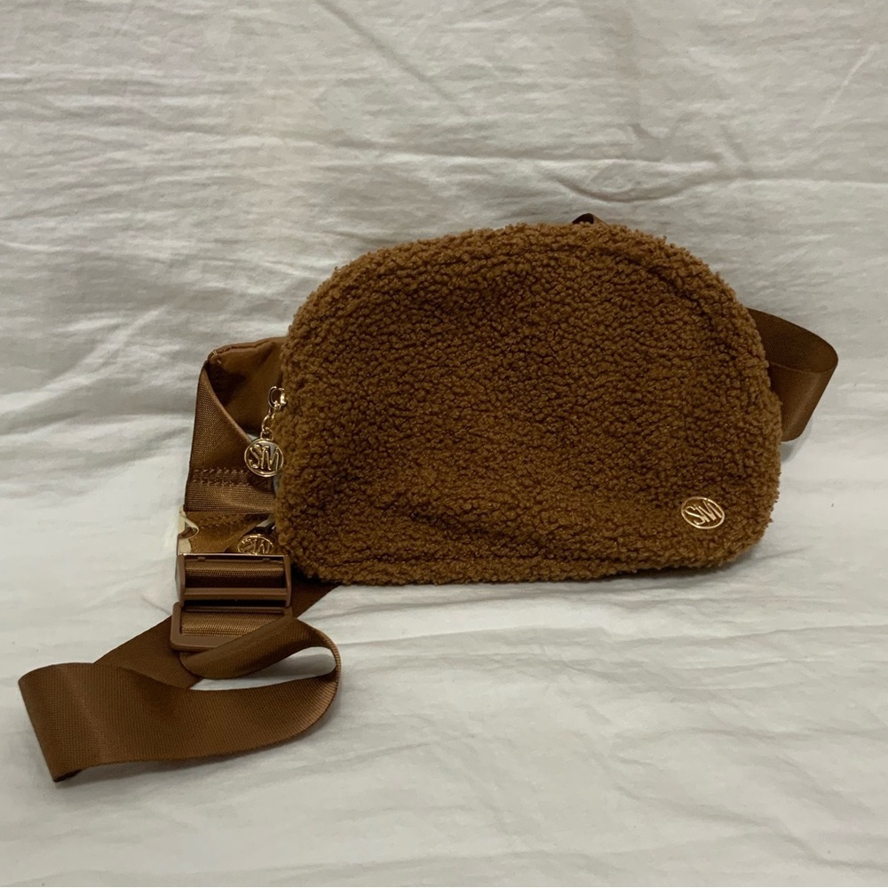 Steve Madden Brown Sherpa Waist Belt Bag